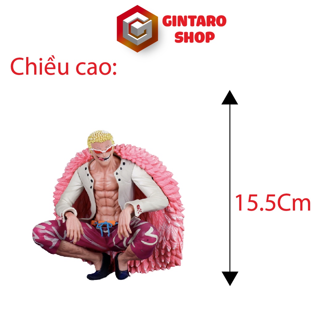 Mô hình One Piece Doflamingo tư thế ngồi cầm trái ác quỷ cực ngầu và nét, Mô hình nhân vật Doflamingo cao 15.5 cm