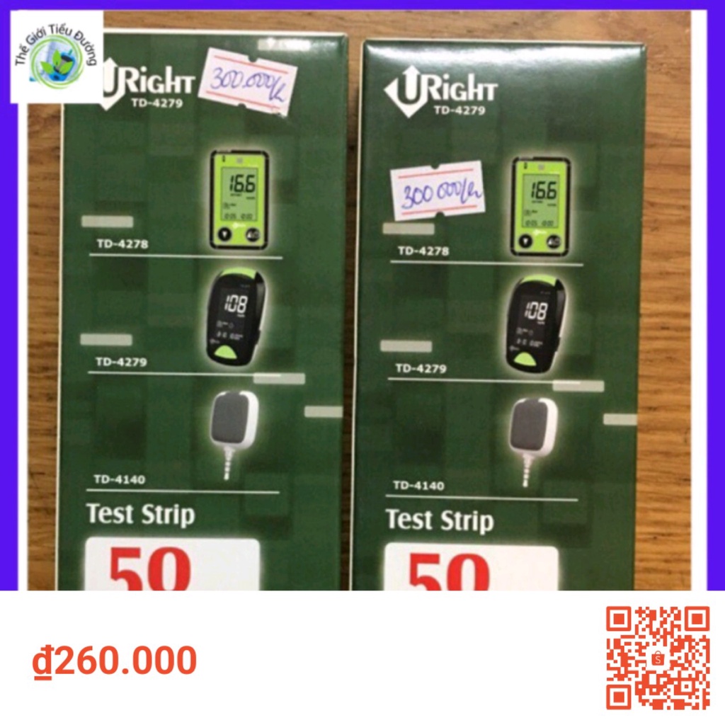 Combo - ( 25 Que + 25 kim chích máu ) Que thử đường huyết Uright TD-4279
