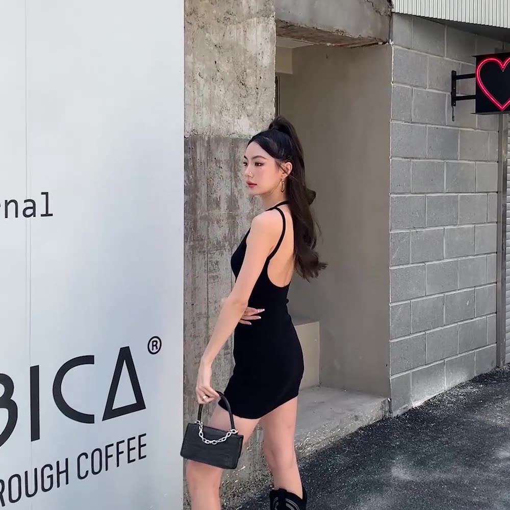 Lalisas Đầm Hở Lưng Phong Cách Âu Mỹ Quyến Rũ Cho Nữ