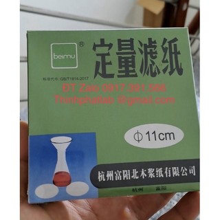 Giấy lọc định lượng 11cm, giấy lọc định lượng phi 11, hộp 100 tờ