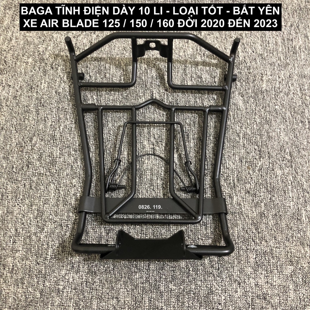 Baga Tĩnh Điện AB Đời 2020 Đến 2023 - Loại AB 125i, 150i, 160i - Bắt Yên - Sơn Đen Tốt Dày 10 Li
