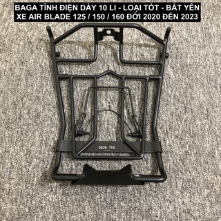 Baga tĩnh điện ab đời 2020 đến 2023 - loại ab 125i, 150i, 160i - bắt yên - sơn đen tốt dày 10 li