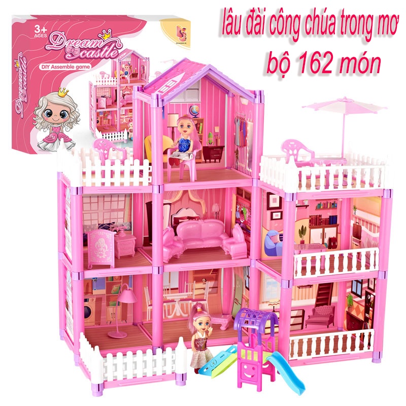 Đồ chơi nhà búp bê trẻ em, lắp ráp lâu đài công chúa ngoại cỡ, nhà búp bê Nhật Bản, món quà sinh nhật bé gái yêu thích