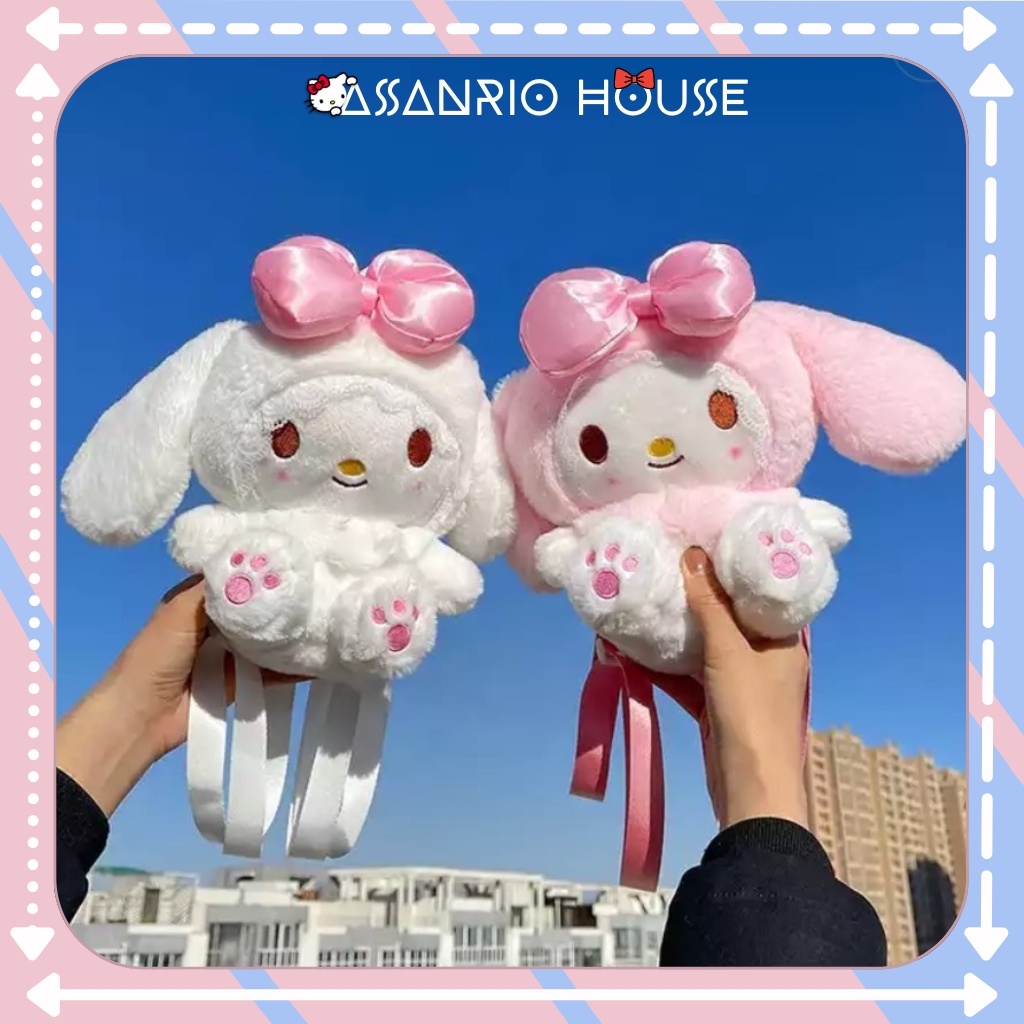 Balo Thỏ Bông MyMelody đính nơ Lolita - Balo Gấu Bông Dễ Thương Cho Bạn Gái - ASANRIO HOUSE