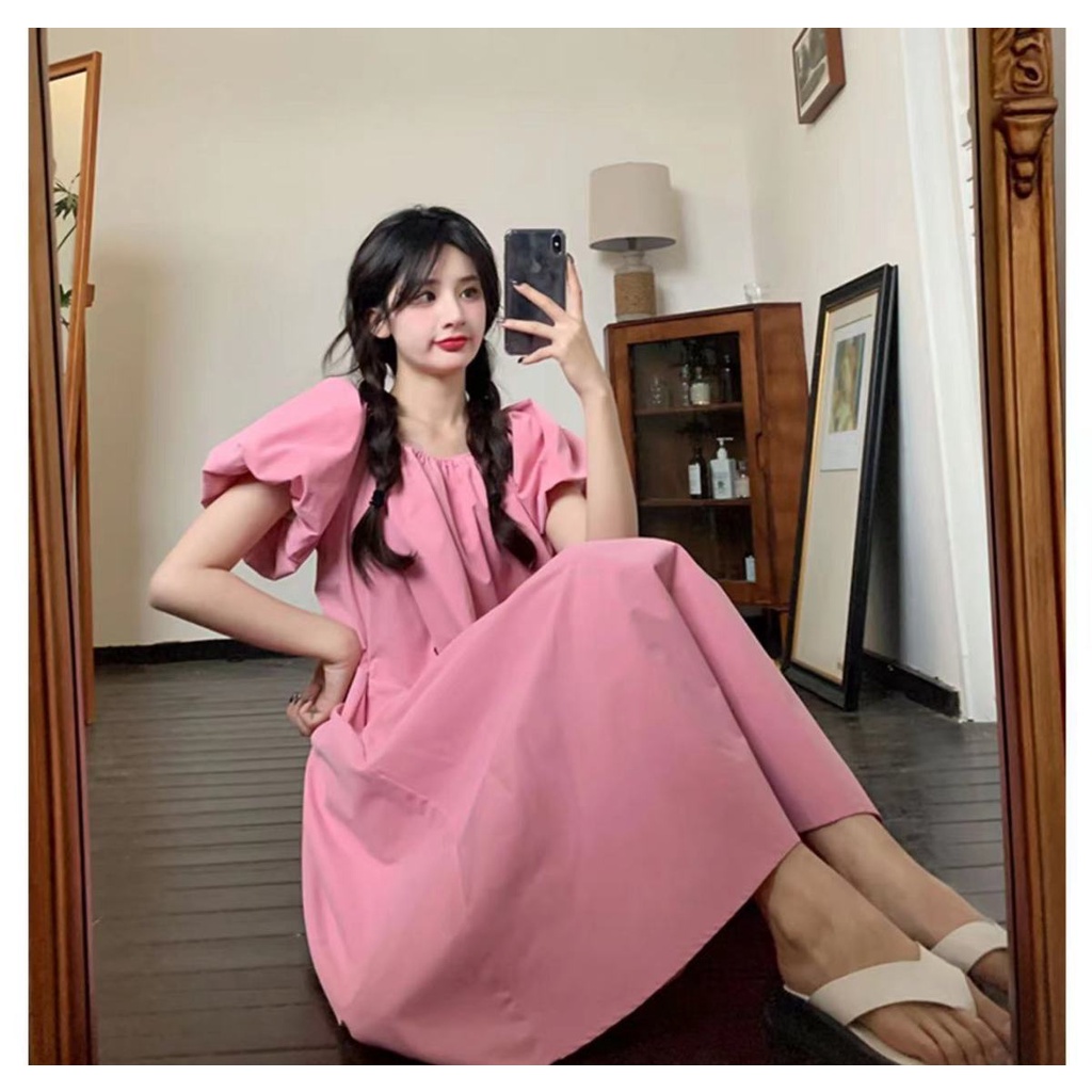 Đầm Cổ Vuông Tay Phồng Thời Trang Mùa Hè 2023 Phong Cách Pháp Mới Cho Nữ