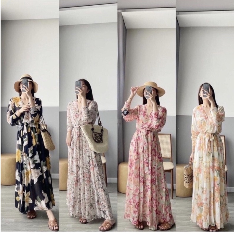 🌈sale 🌈  Đầm voan dài tay bigsize