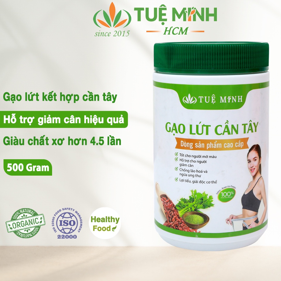 Bột gạo lứt cần tây Tuệ Minh phù hợp ăn kiêng hỗ trợ giảm cân hiệu quả 500gr
