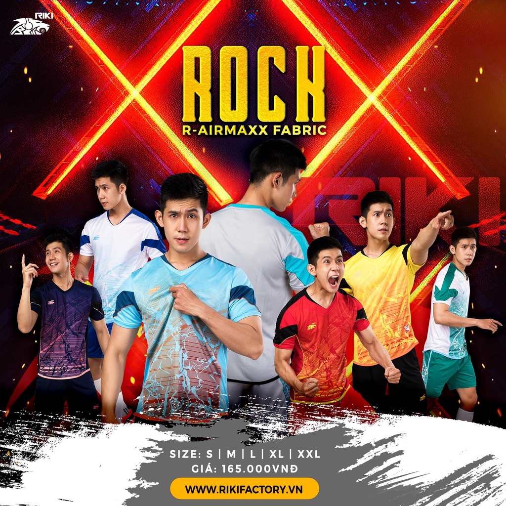 BỘ QUẦN ÁO BÓNG ĐÁ RIKI ROCK, ÁO ĐÁ BANH RIKI SPORT, ÁO BÓNG ĐÁ VẢI MÈ CAO CẤP