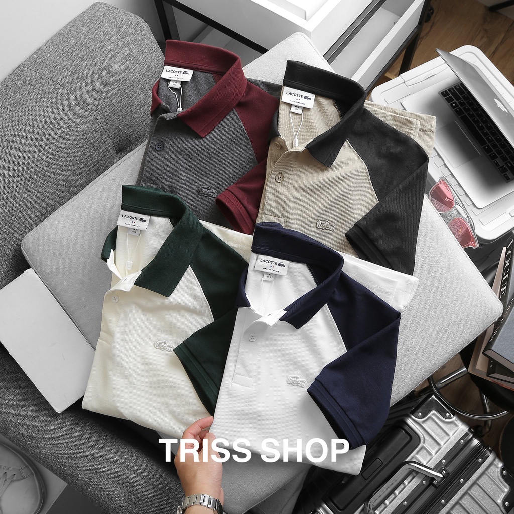 Áo Polo nam Lacoste Logo Cá Cùng Màu 11 chất liệu cotton cao cấp form slim
