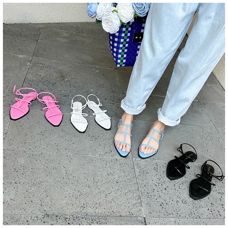 Sandal dây đế bệt mũi nhọn hàng QC loại 1 siêu đẹp