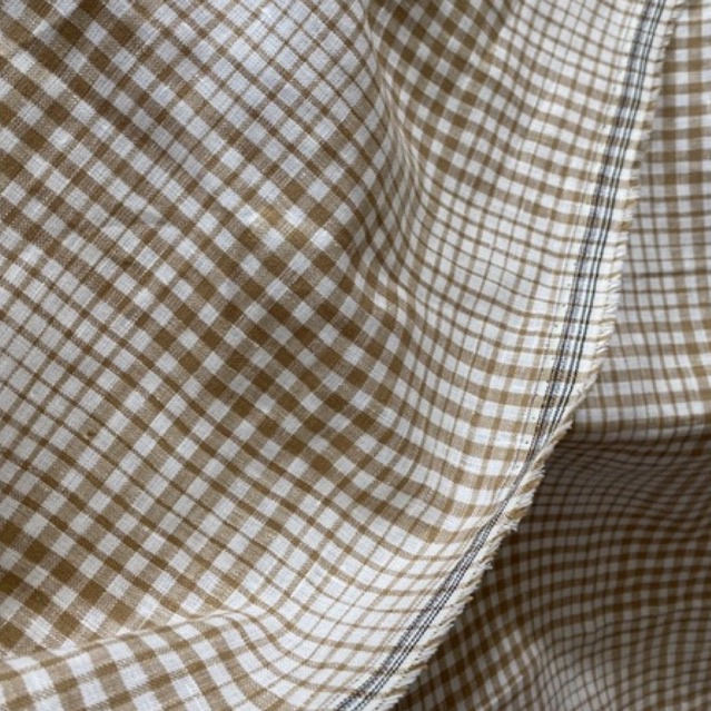 Vải Linen Tưng Caro Lạ Mắt Nâu Vintage Mềm Mướt Khổ 1m45