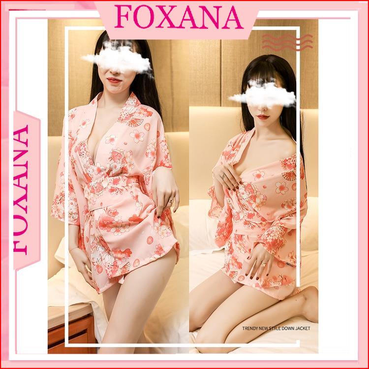 Áo choàng ngủ nữ voan hoa Kimono Nhật bản hoạ tiết hoa anh đào - Kimono hồng