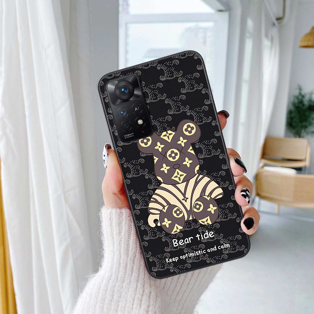 Ốp lưng Xiaomi Redmi Note 11 4G / Note 11S /Note 11 Pro 5G hình gấu bearbrick, smile thời trang, ốp lưng rẻ bền đẹp