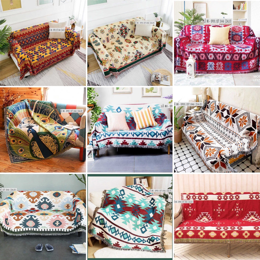 Khăn Phủ Sofa, Thảm Vintage Trang Trí Tphcm