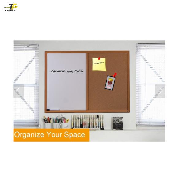 Bảng viết bút lông & ghim bần KT 60x90cm - COMBO GHIM LIE - MELAMINE