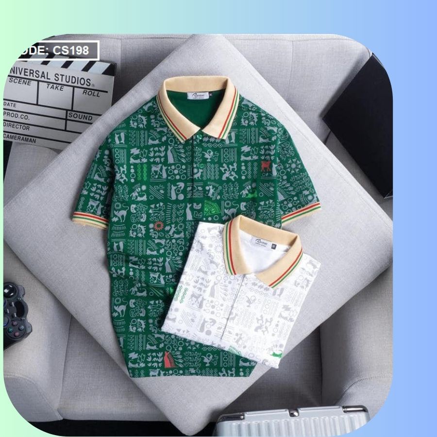Áo thun Polo Nam CS196 họa tiết trẻ trung, mẫu áo Nam được ưa chuộng với chất liệu mềm mịn, có Big Size 90kg