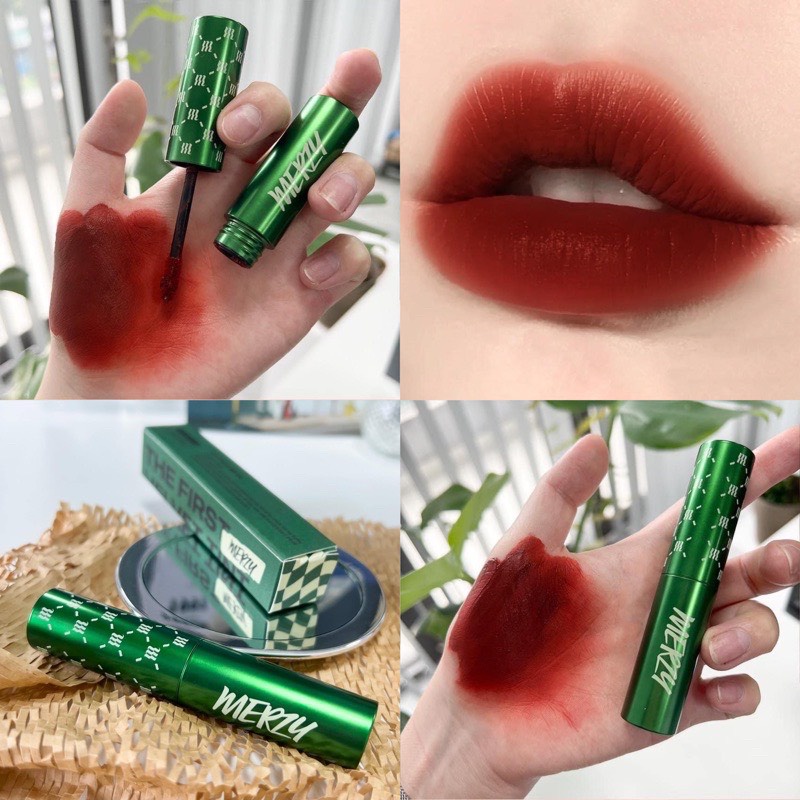 Son kem lì, siêu mịn Hàn Quốc Merzy The First Velvet Tint (V6 Green vỏ xanh, V16,V17)