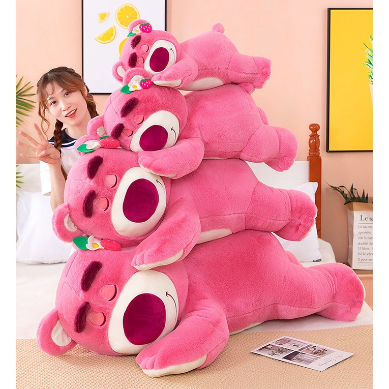 Gấu bông ❤️ Gấu dâu ❤️ Gấu Lotso nằm ngủ hàng nhập cao cấp có tem hãng có mùi thơm tặng túi thơm !! FREESHIP