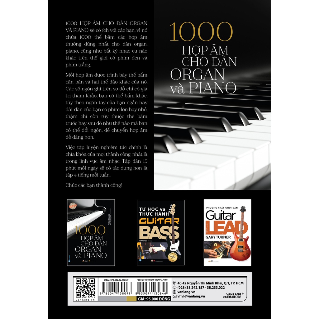 Sách Vanlangbooks - 1000 Hợp Âm Cho Đàn Organ Và Piano