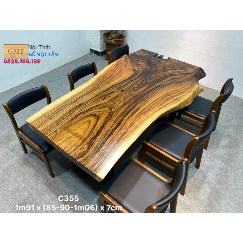Bàn gỗ me tây tự nhiên, bàn ăn ngồi được 6-8 ghế, bàn tự nhiên dài 2m