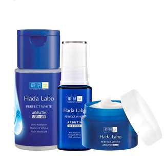 Combo bộ 3 sản phẩm dưỡng trắng mượt vượt trội Hada Labo Perfect White Arbutin