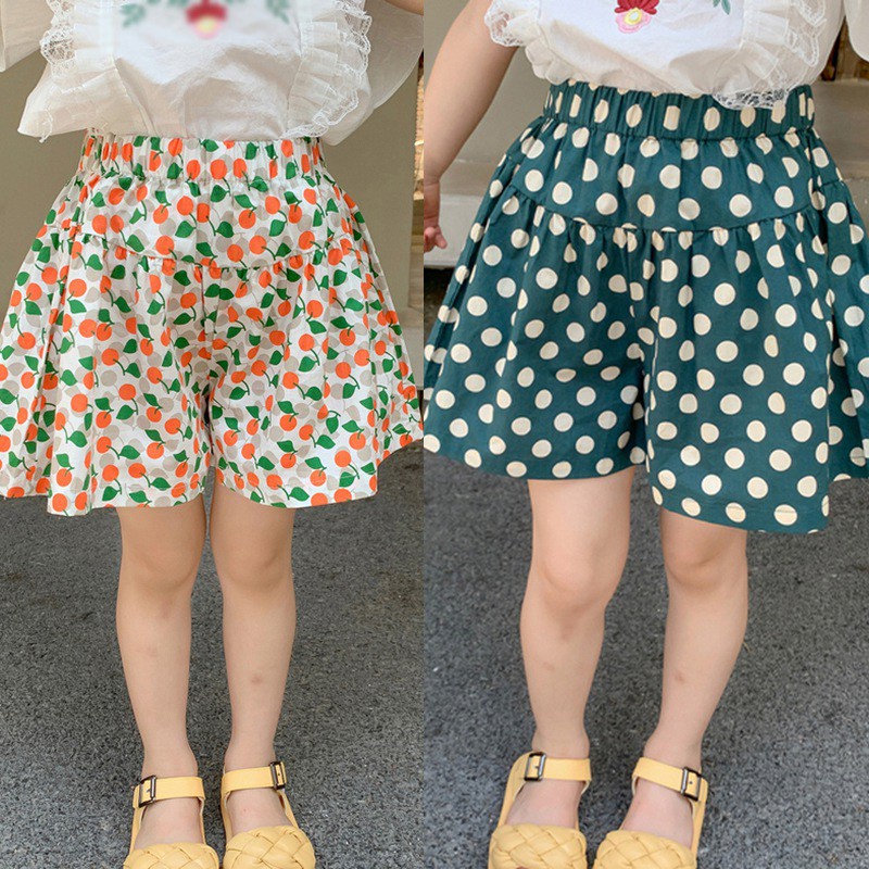 Sun baby Quần Short Họa Tiết Chấm Bi Dễ Thương Phong Cách Hàn Quốc Thời Trang Mùa Hè Cho Bé Gái