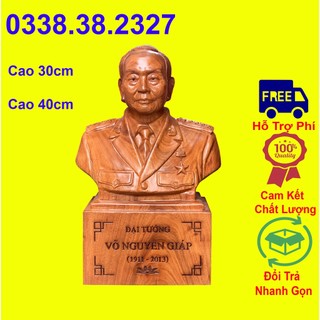 Tượng bán thân bác võ nguyên giáp cao 30cm và 40cm được làm bằng gỗ hương nguyên khối