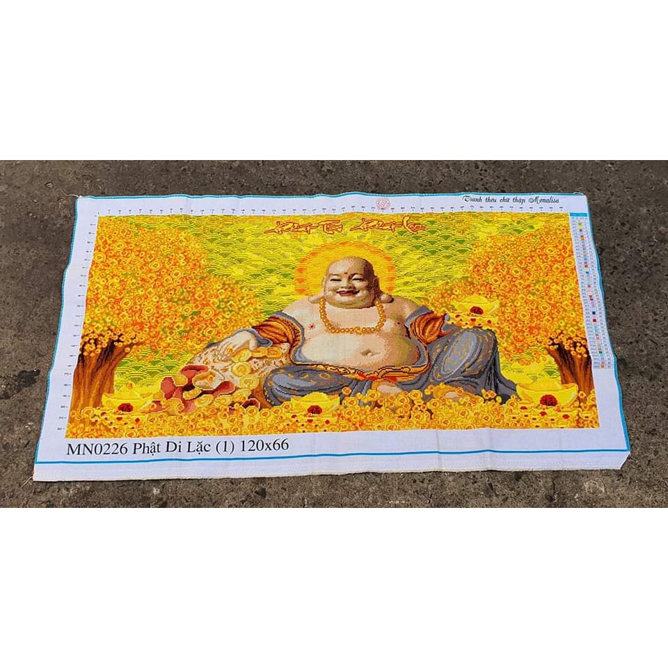 Tranh thêu chữ thập thành phẩm phật di lạc Z588-118x57cm MN0167 MN0166 LV3495 223081 88886 89016 MN0226