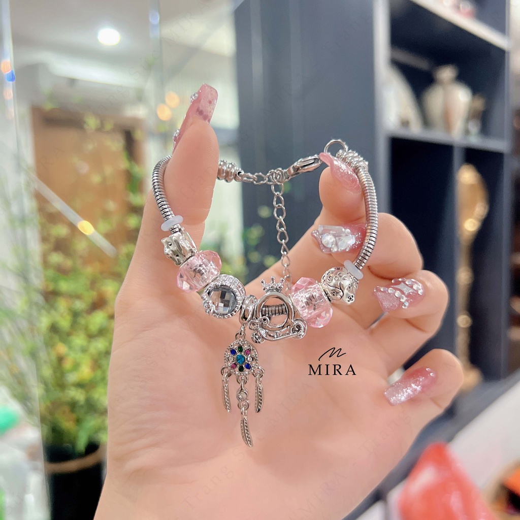 Dây Lắc Tay MIRA & Co. - LPAN10 Mix Dream Và Bí Ngô , Đủ Màu Đá, Dây Không Hoen Gỉ