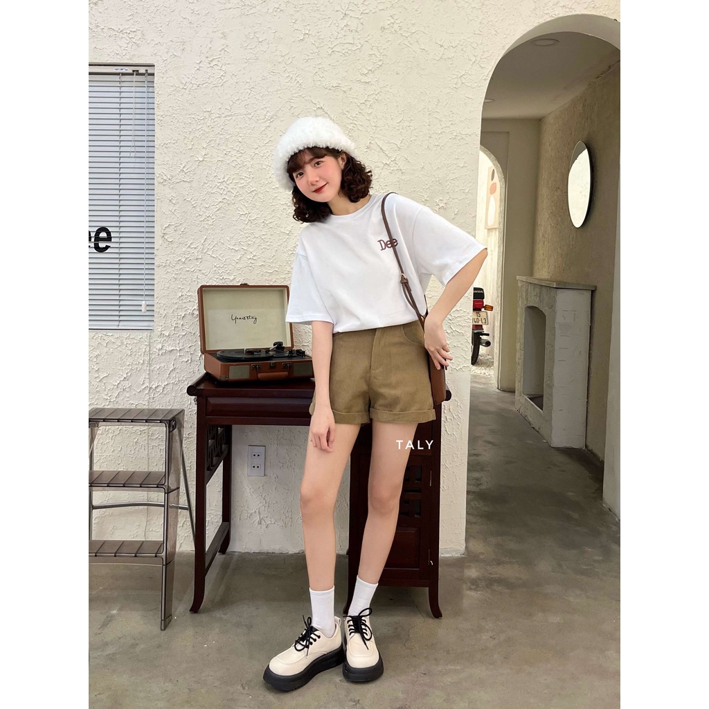 Áo thun oversize in nổi chữ DEE TALY A30114