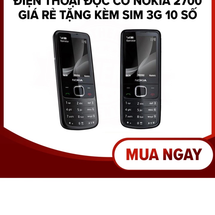 (99%) (99%) Điện thoại độc cổ NOKIA 2700 giá rẻ tặng kèm sim 4g nghe gọi