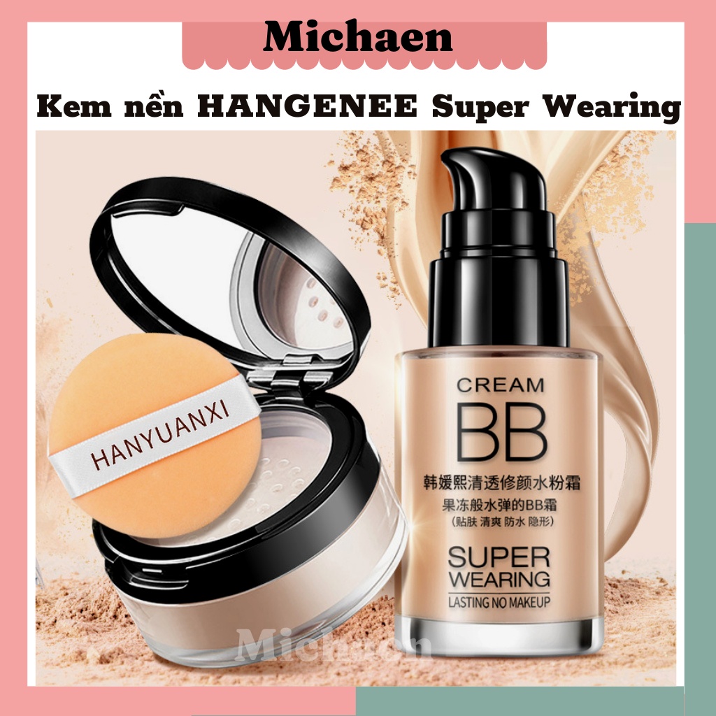 Kem nền dạng lỏng HANGENEE mịn nhẹ che khuyết điểm kiểm soát dầu BB Cream Super Wearing 30ml