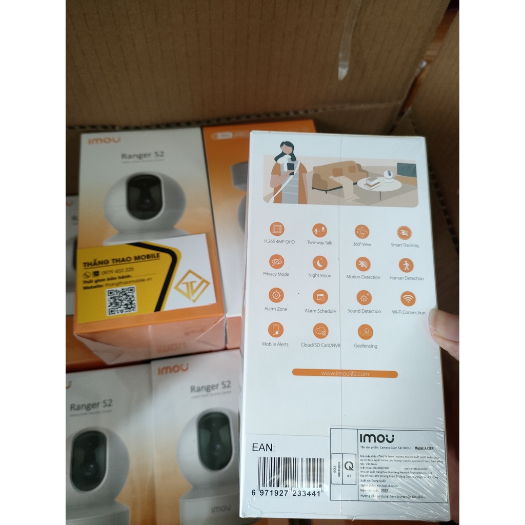Camera  Wifi IMOU Ranger S2  1080P FullHD,Đàm thoại 2 chiều, Còi hú, Chống trộm Mẫu mới nhất 2023-Hàng chính hãng