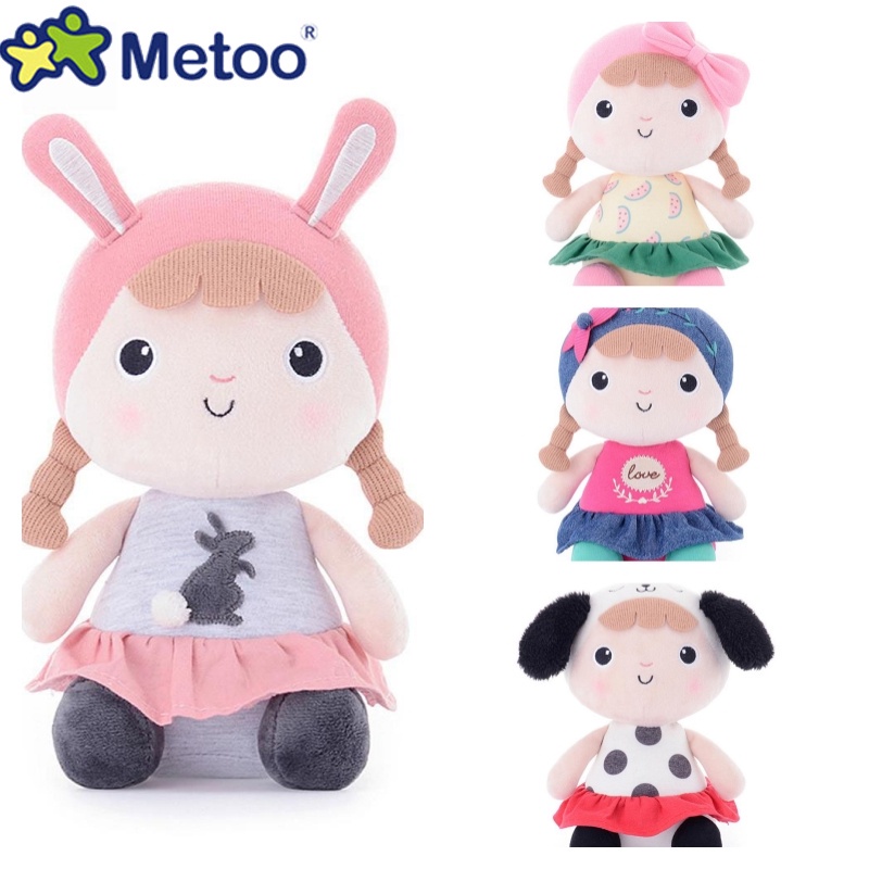 Metoo Newes Bé Gái Búp Bê Nhồi Bông Ngọt Đồ Chơi Trẻ Em Kawaii Đồ Chơi Sang Trọng Cho Bé 22Cm