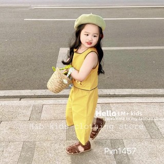Set bộ viền ren nút lưng cho bé gái