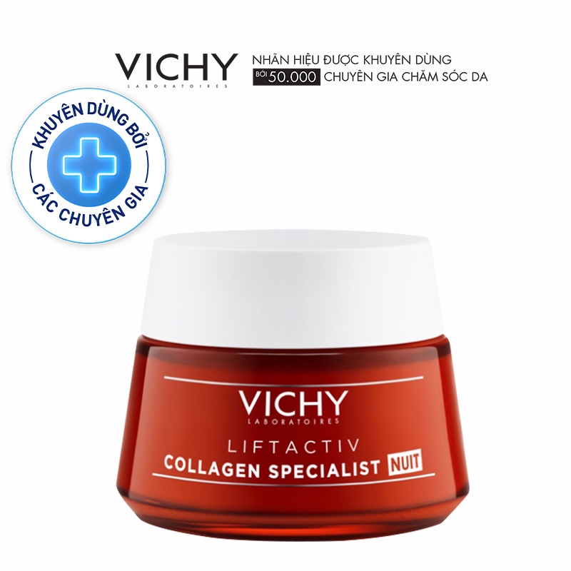 Kem dưỡng sáng da,mờ thâm nám ban đêm Vichy Liftactiv Collagen Specialist Night 50ml