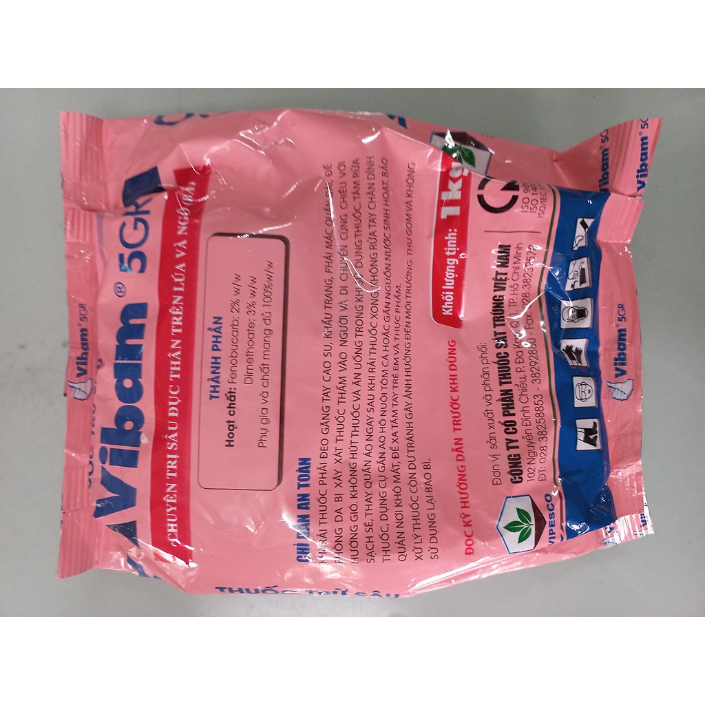 Trừ sâu Vibam 5gr ( thay thế regent) Trừ Sâu Đục Thân - Đuông Dừa (túi 1kg)