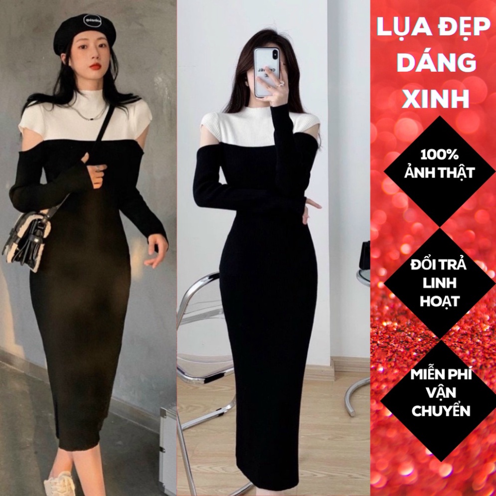 (Fom: <55kg) Body Phối Khoét Tay Một Chiếc Đầm Basic Nhưng Lại Cách Điệu Phối Màu Cực Xinh JL57