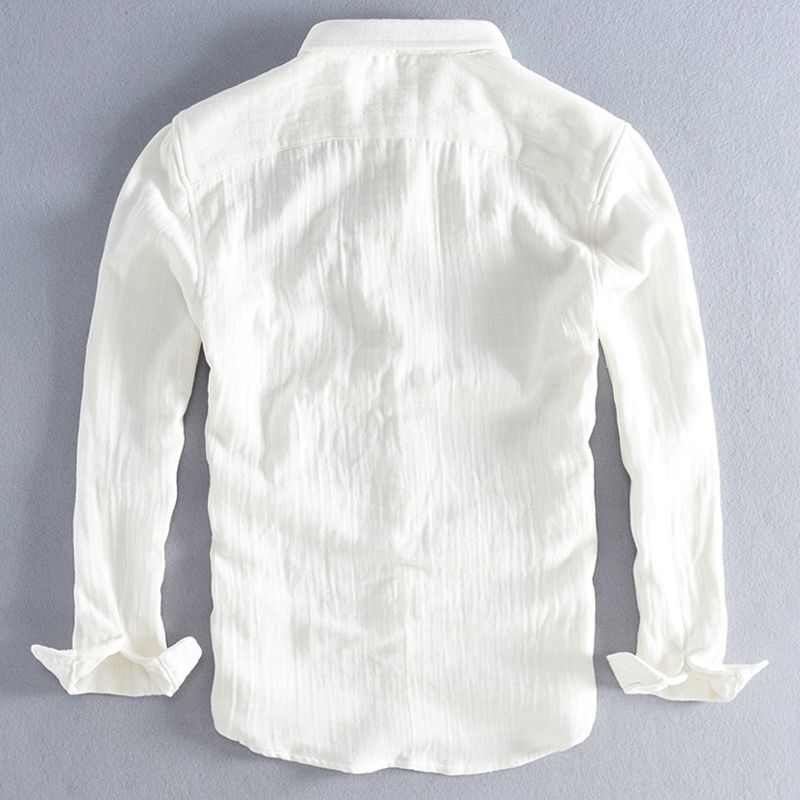 Áo Sơ Mi Dài Tay Hai Lớp Dáng Ôm Trẻ Trung Giản Dị Dành Cho Nam