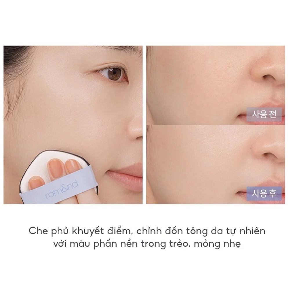 Phấn Nước Căng Bóng, Kiềm Dầu Romand Bare Water, Nu Zero Cushion