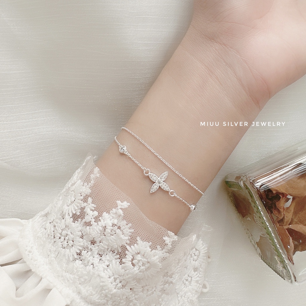 Lắc tay bạc 925 Miuu Silver, Vòng tay bạc hoa Tử Đinh Hương Lilac