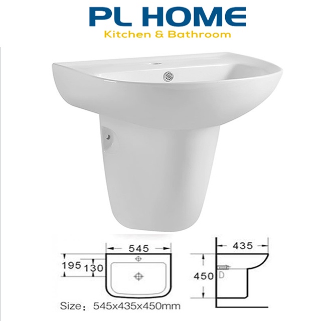 Lavabo treo tường kèm chân treo