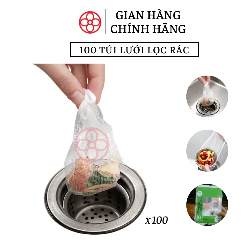 Set 100 túi lưới lọc rác bồn rửa bát có chun co dãn chống tắc nghẽn cống - Việt Nhật Plastic HN