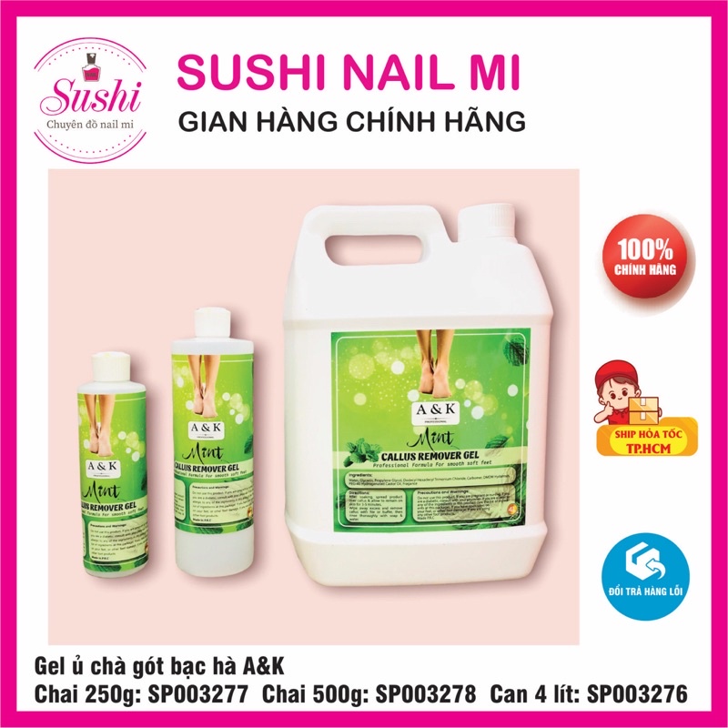 Gel chà gót, ủ mềm da Breakdown Callus A&K 250g, 500g - Sushi nail mi