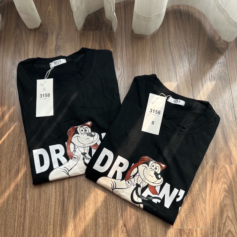 VÁY COTTON SUÔNG HÌNH CÚN MÀU ĐEN