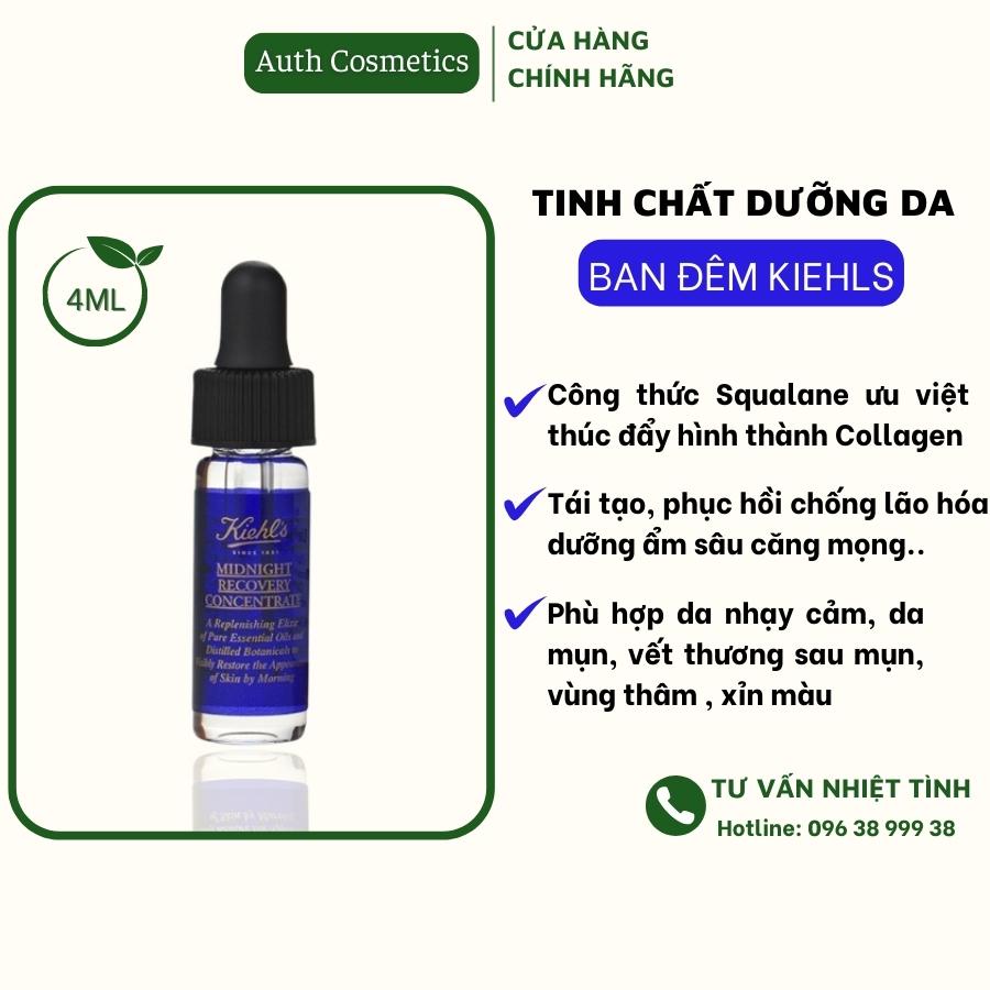 Serum dưỡng da ban đêm KIEHL'S Midnight Recovery Concentrate 4ml Tinh chất tái tạo phục hồi chống lão hóa dưỡng ẩm cao