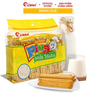 Bánh quy đũa bánh que vị bơ sữa ngọt LIBRA milk cracker giòn ăn vặt hằng ngày cho trẻ em Pingo gói 414g
