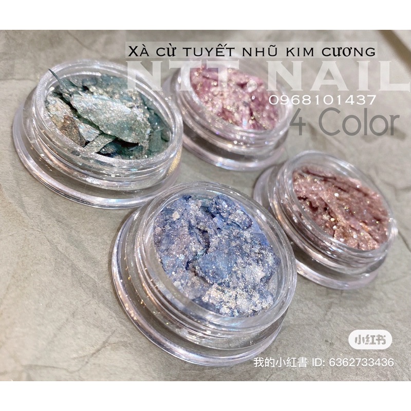 Set xà cừ tuyết nhũ kim cương glash 4 màu
