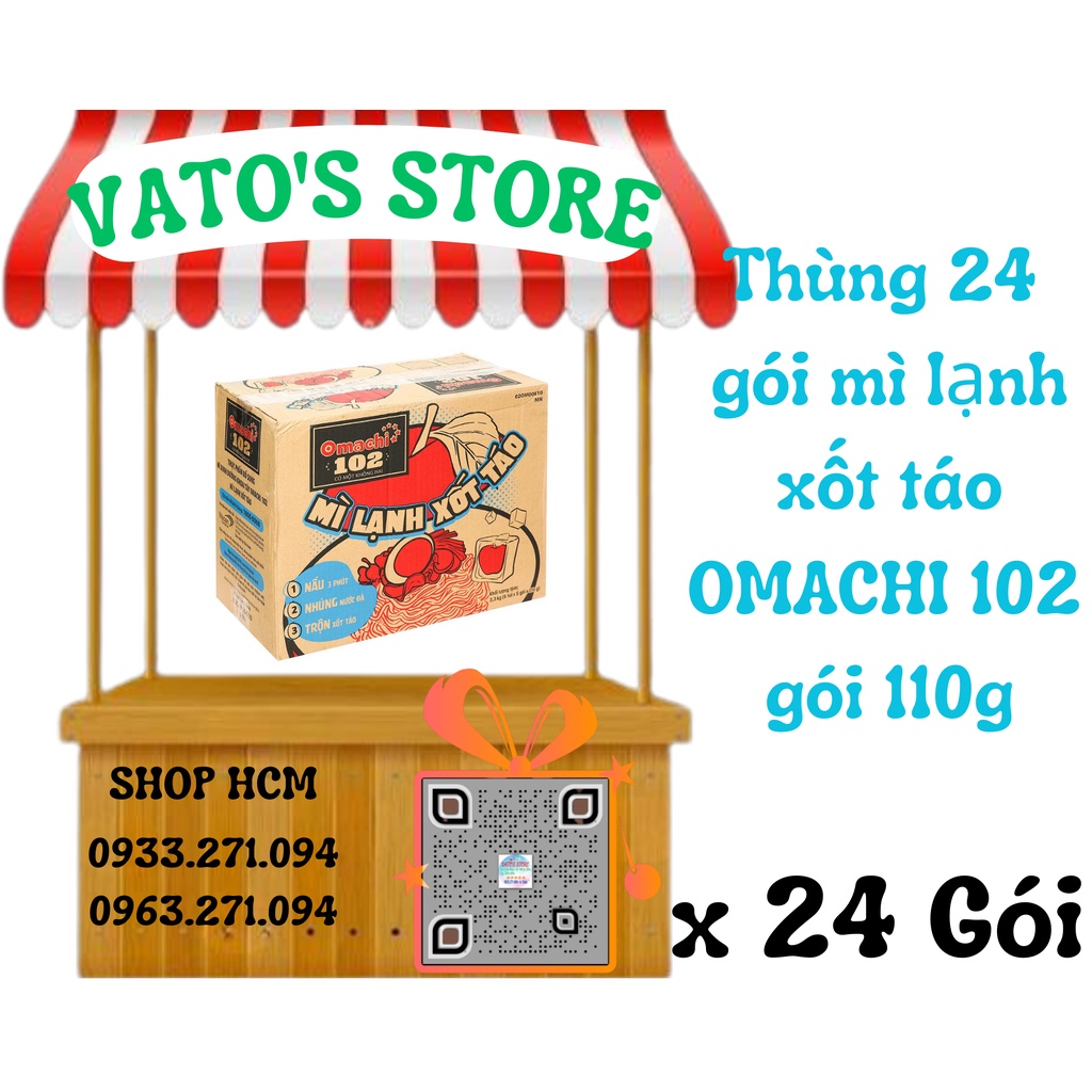 Thùng 30 gói mì lạnh xốt táo OMACHI 110g / Lốc 6 gói mì lạnh xốt táo OMACHI 110g