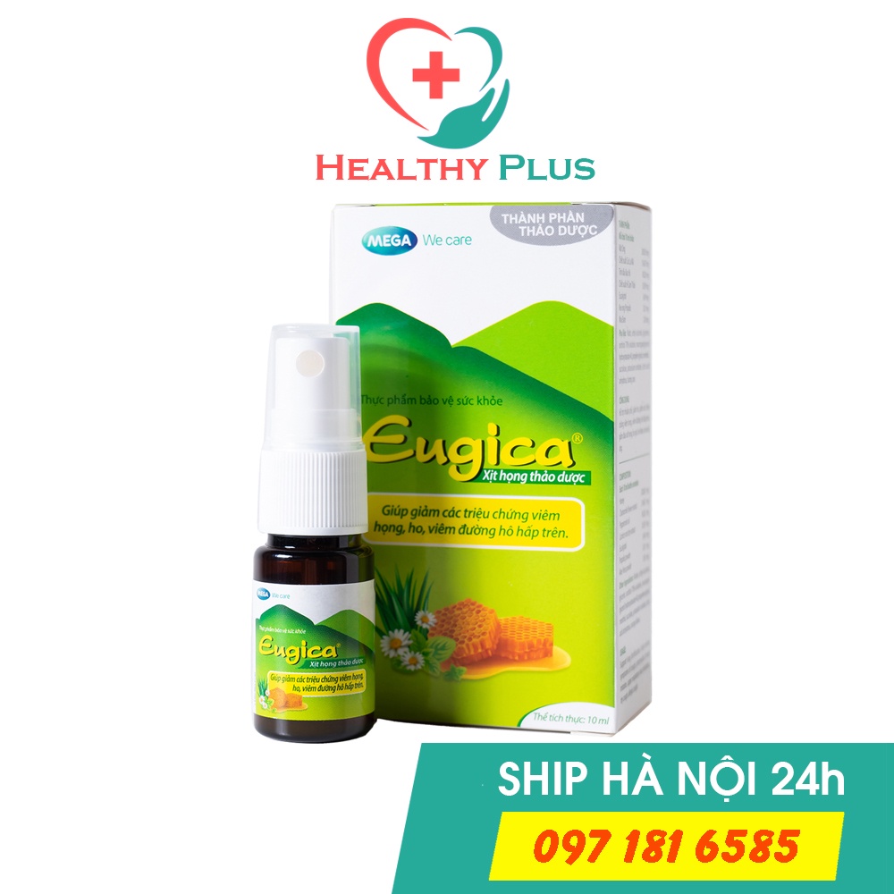 ✔️️️Xịt Họng Thảo Dược Giảm Viêm Họng Eugica 10ml Mega